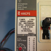 Westinghouse Series C 3 A 3 Pole 600VAC 250 VDC HMCPS003A0CA02 Circuit Protector