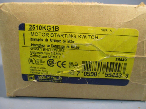 SQUARE D MANUAL MOTOR STARTING SWITCH CLASS 2510 TYPE K NEMA 1 2510KG1B