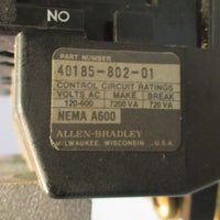 Allen Bradley 520VFEOD Size 4 Starter Contactor w/ 4018580201 Relay Used