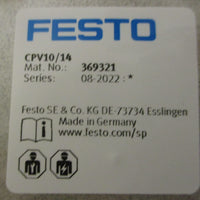 Festo CPV10GEMP4 Rev 04 Valve Manifold Block 18253 24VDC CPV10/14