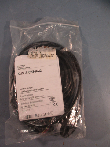 BAUMERIVO GI338.0224622 INCREMENTAL HOLLOW SHAFT ENCODER, OPTICAL ROTARY 5VDC
