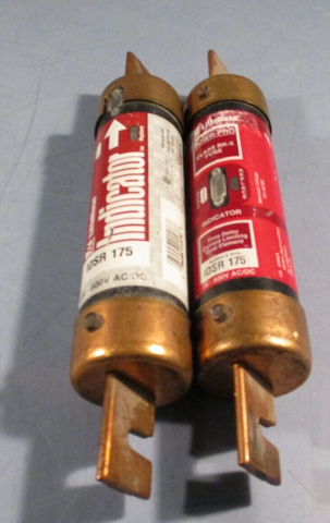 Lot of (2) Littelfuse 175 Amp 600 Vac Indicator Fuse IDSR175