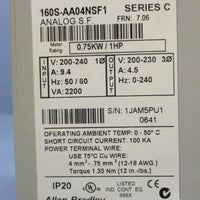 Allen Bradley 160SAA04NSF1 Ser. C Speed Controller FRN 7.06 1HP 200240V 9.4A