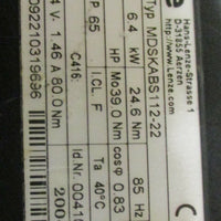 Lenze MDSKABS11222 3 Ph, 6.4 kW & GKS093A SAK112C22 Gear Motor 48.625:1 Ratio