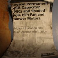 Dayton 3M563D Electric Motor 1550RPM 1/40HP 115V 60Hz 1.0A 5/16" Shaft Dia