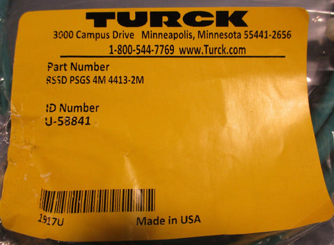 Turck RSSD PSGS 4M 4413-2M Double Ended Cable/Cordset SE Shielded