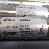 Lot of 13 SMC Double Actuating Air Cylinder NCMC075UIA000744 15/8" Stroke