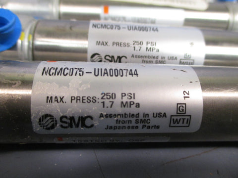 Lot of 13 SMC Double Actuating Air Cylinder NCMC075UIA000744 15/8" Stroke