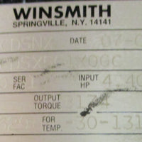 Winsmith 943CDSNX Gear Reducer 943CDSX501X0GC 60:1, 1750RPM, 4.40HP, 15/8" Bore