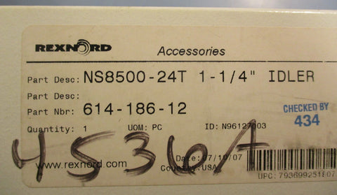 Rexnord NS8500-24T 1-1/4 Molded Split Sprocket 614-186-12 24 Teeth Lot of 2