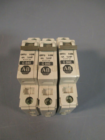 ALLEN BRADLEY G040 4A 1P DIN CIRCUIT BREAKER (LOT OF 3) 1492CB1