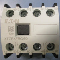 (Lot of 4) Eaton XTCEXFBG40 Auxiliary Contact 600VAC 15A Max, 250VDC 1A Max