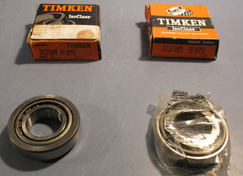 Timken 30206 9KM1 Tapered Roller Bearing 30mm x 62mm 18mm IsoClass Lot of 2