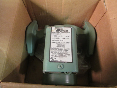 Taco Cartridge Circulator Pump 1/25 HP .71 AMP, HZ 60 Model 115V 007F59