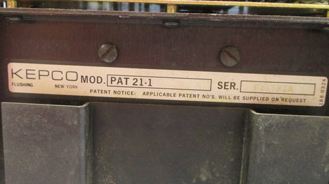 Kepco PAT 211 DC Power Supply 021Volt Output Used