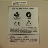 Beckman/Coulter 390 pH Meter Temp/mV/ISE Meter 9-15vdc, .025A Part Number 511213
