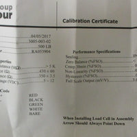 Group Four 300500302 Load Cell Transducer 3.00 Output at 500 LB
