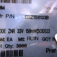 Rohm EDZTE6133B Diode Zener Single 33V 2%, 150mW 2pin EMD T/R 2216 pcs