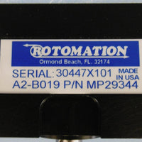 Rotomation Rotary Actuator A2B019 MP29344 SN: 3044X101 7/16” Shaft