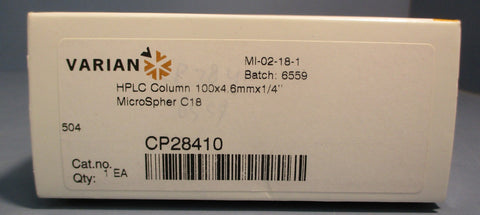 Varian CP28410 MicroSpher C18 HPLC Column 100 x 4.6mm x 1/4"