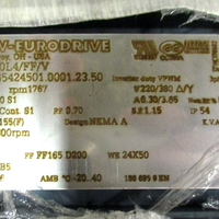 Sew Eurodrive DRN90L4/FF/V Blower Cooled Motor 2 HP 1767 RPM 220/380 Volt