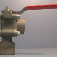 Worcester T4466TSE 3 Way Ball Valve 400F Max Temp 1" ID Threaded