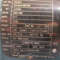Dodge Quantis BB483GH71E4 Gearbox w/ Baldor 094907 3 Phase Motor 11/4" Shaft Di