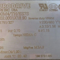 Sew Eurodrive KT37DRN80M4/TH/ES7S AC Gear Motor 230/460VAC 1-7/16" Bore