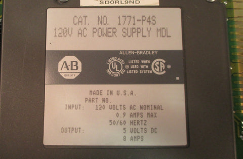 Allen Bradley 1771P4S 120V AC Power Supply Module Used