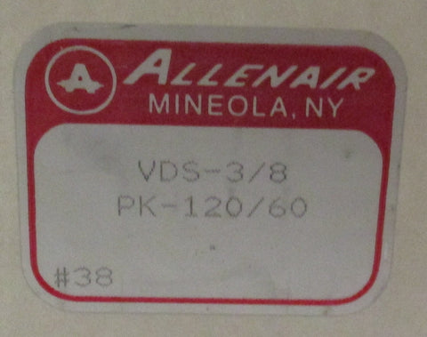 Allenair VDS3/8 PK120/60 Double Solenoid Valve 120V 12 Watts 160 PSI 60 HP