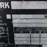 Clark ST40B Electric Walkie Walk Behind Fork Lift Truck 4000 Lb, 24 V, 8.5 Foot