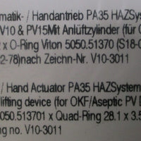 (Lot of 7)GEA Aseptomag 0969.30001 Seal Set to Pneumatic/Hand Actuator PV10 & 15