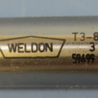 Weldon 3° Tapered End Mill: T38E3, 1/4"DIA, 1/2"SHK, 31/2"LOC, HSS, 3FL, USA