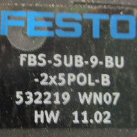 Festo FBSSUB9BU2x5POLB Fieldbus Plug 532219 w/ Allen Bradley 1485KP4F5C