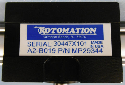 Rotomation Rotary Actuator A2B019 MP29344 SN: 3044X101 7/16” Shaft