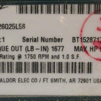Dodge 26Q25L56 Right Angle Gear Reducer 25:1 Ratio 2.26 Max HP 1-1/8" Shaft Dia