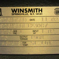 Winsmith 926MDSRD 75:1 Ratio Gear Speed Reducer 1.02 HP Input 926MSRDF1230G7 New