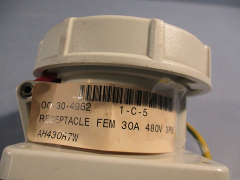 MENNEKES AH430R7W 3 POLE 30A 480VAC 3PH 4W WATERIGHT RECEPTACLE