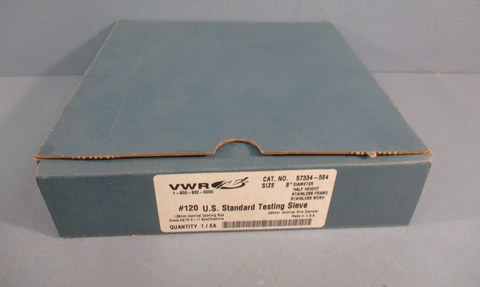 VWR #120 U.S. Standard Testing Sieve Size 8" Diameter Cat#57334584