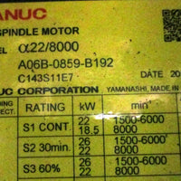 Fanuc A06B0859B192 AC Spindle Motor A22/8000, 18.526 kW, 8000 RPM MZ Sensor