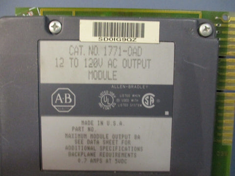 Allen-Bradley 12 to 120 AC Output Module  1771-OAD