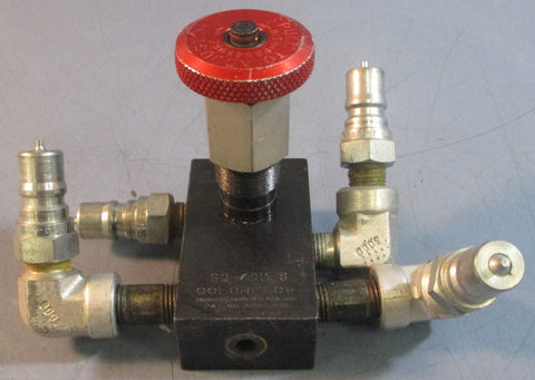 Parker SQ400S Colorflow Control Valve  w/ /Four H263 Hose Couplings