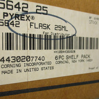 Corning Pyrex 564225 Volumetric Flask 25ML With Taper Stopper Box of 6