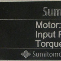 Sumitomo Cyclo 6000 Gearbox CNFJS6125Y17 17:1 Ratio 11/2" Shaft Dia NOS