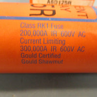 Gould Shawmut A6D125R Class RK1 Fuse AmpTrap Dual Element Time Delay 125A 600V