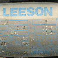 Leeson Electric Motor C6C17FC6F 1725 Rpm 60 Hz IC B2 3/4 Hp 5/8" Shaft Dia
