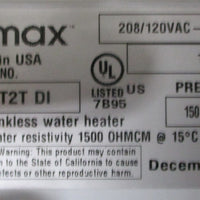 Crane EPRO-1200 Reverse Osmosis System w/ Aquafine SL-10A and Eemax EX180T2T