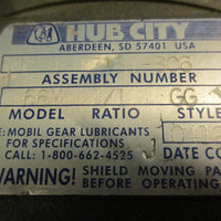 Hub City 022113181806 Right Angle Gear Reducer 1:1 Ratio Model 66M Style GG