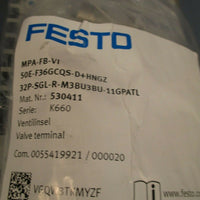 FESTO VALVE TERMINAL 530411 50EF36GCQSD+HNGZ32PSGLRM3BU3BU11GPATL