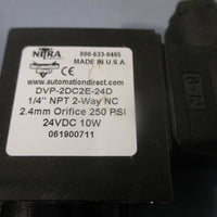 NITRA 1/4" NPT 2WAY NC 2.4mm ORIFICE 250PSI 24VDC 10W  DVP2DC2E24D